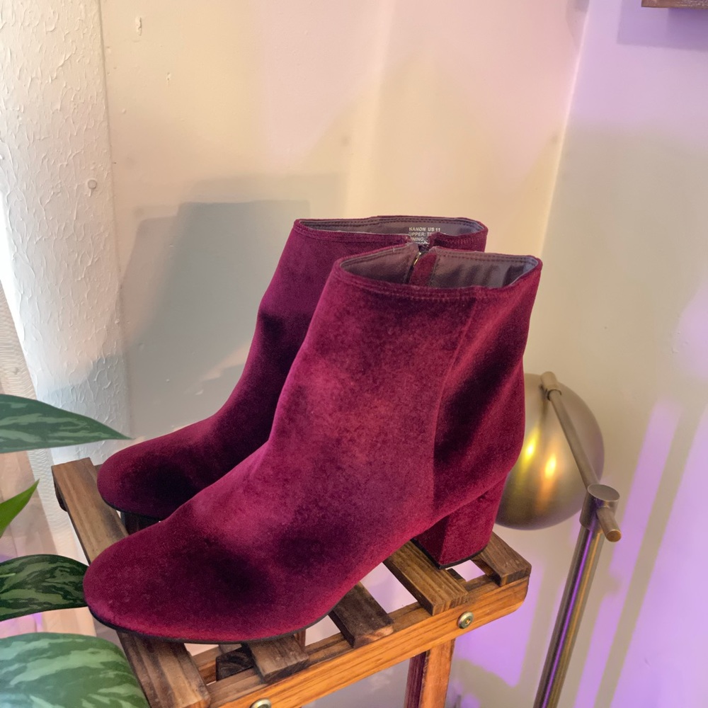 Velvet Ankle Booties